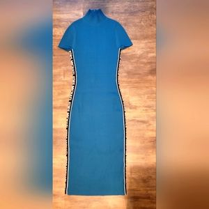 Michael Kors Logo Tape Teal Dress Sz S